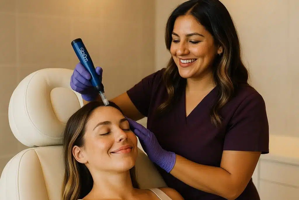 SkinPen microneedling treatment being performed at Miami Lakes Med Spa