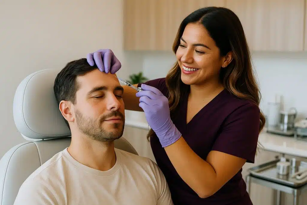 Medical consultation at Miami Lakes Med Spa showing safety protocols