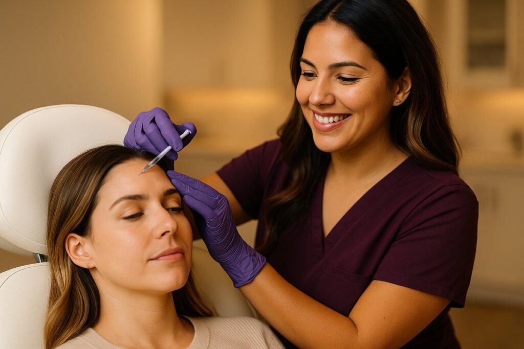 Botox injection treatment being administered at Miami Lakes Med Spa