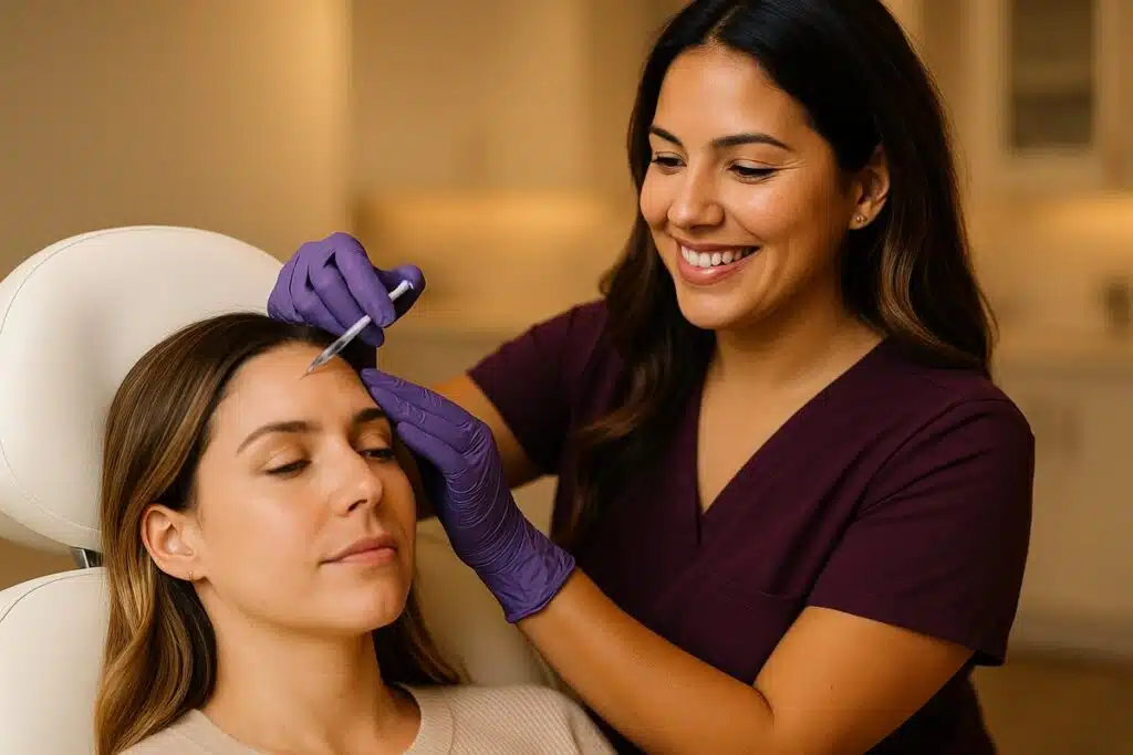 Botox injection treatment being administered at Miami Lakes Med Spa