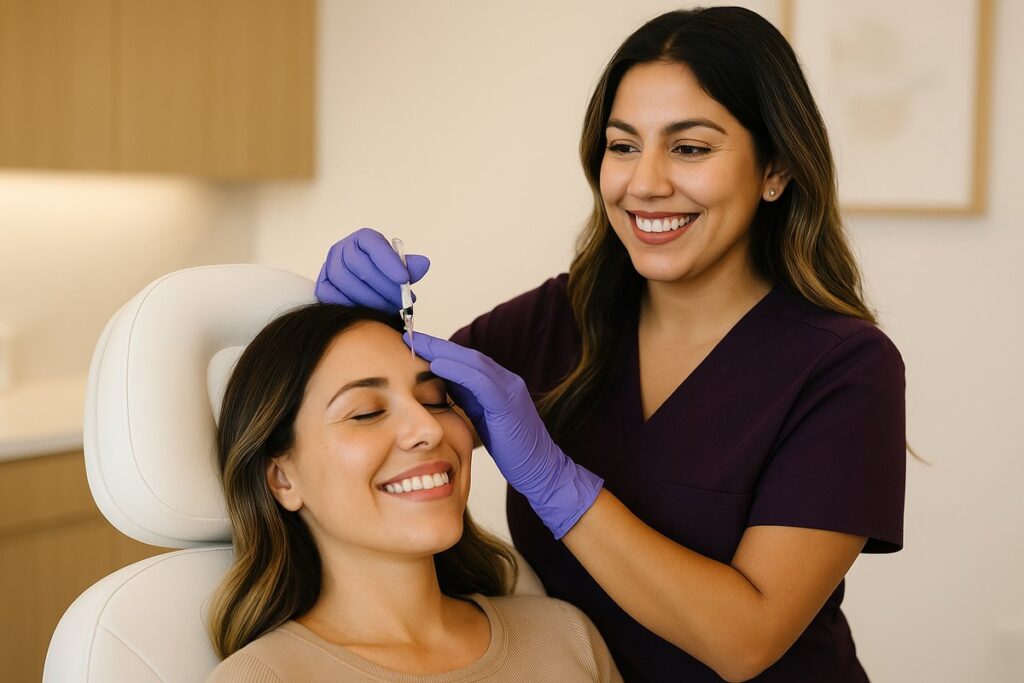 Patient receiving Botox injection at Miami Lakes Med Spa