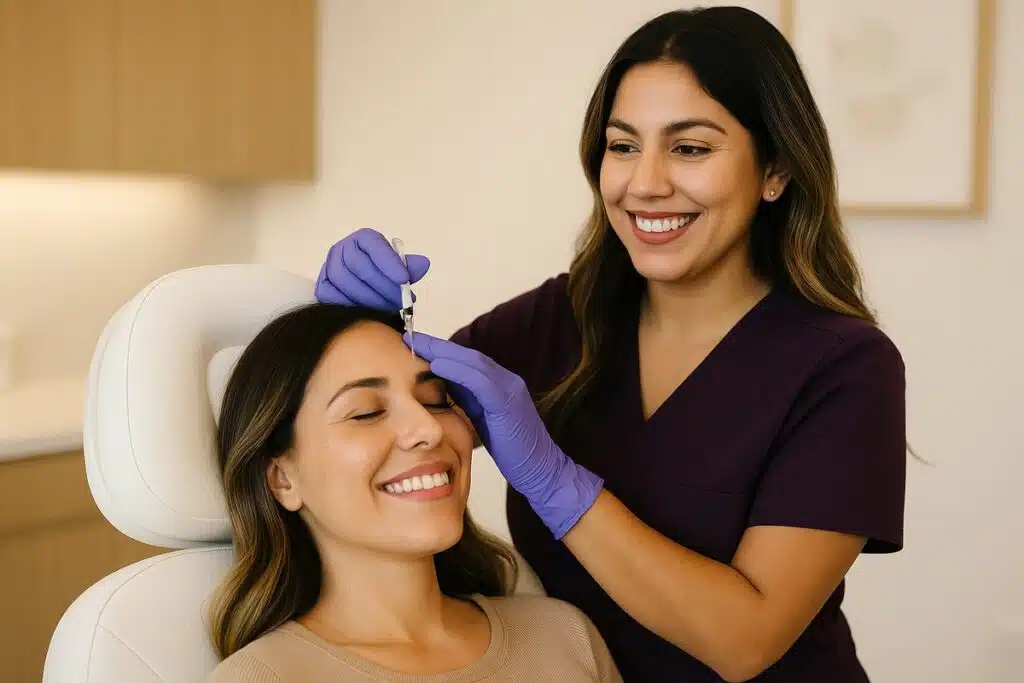 Patient receiving Botox injection at Miami Lakes Med Spa