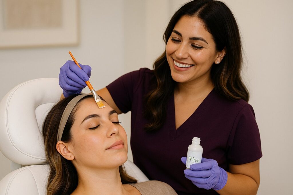 VI Peel treatment being applied by expert provider at Miami Lakes Med Spa