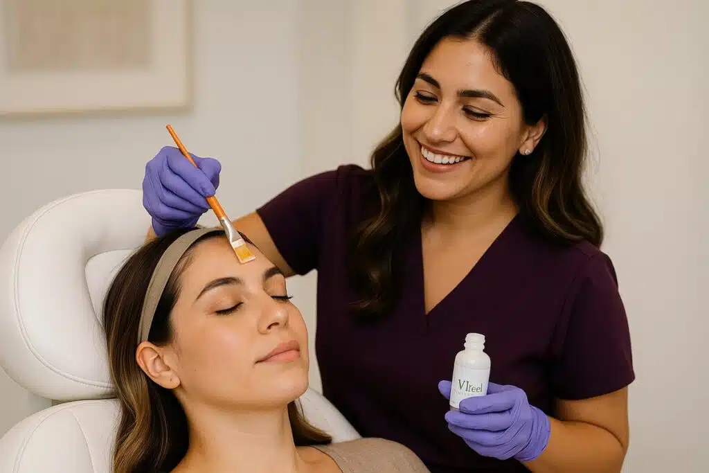VI Peel treatment being applied by expert provider at Miami Lakes Med Spa