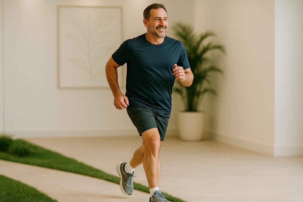 Active patient enjoying pain-free exercise after PRP joint treatment