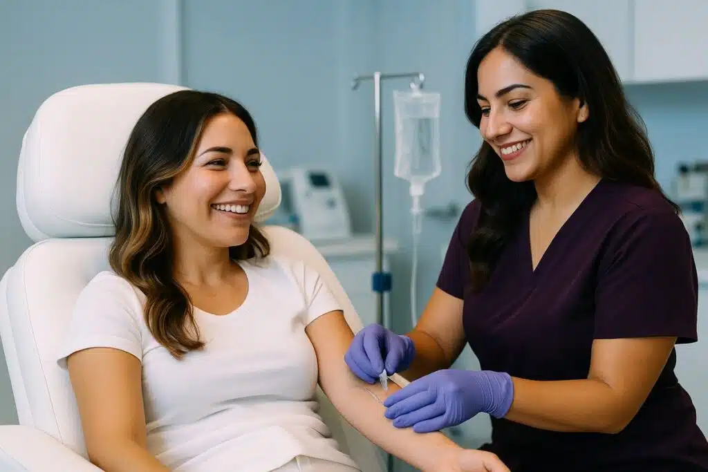 IV therapy treatment being administered at Miami Lakes Med Spa by medical professional